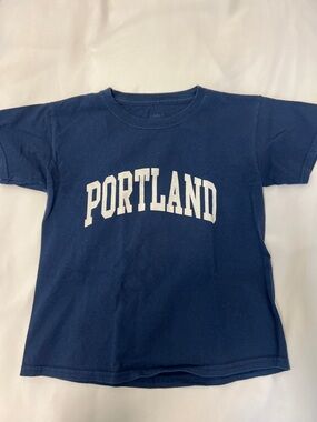 Brandy Melville navy tee with white Portland script